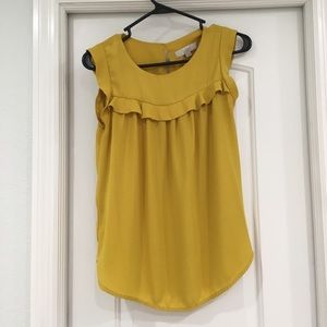 LOFT mustard yellow top. Size xs